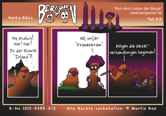 Geiselverhandlungen, Geiselnahme, Augenklappe;Klicken Sie hier f&uuml;r n&auml;chsten Comic-Teil!
